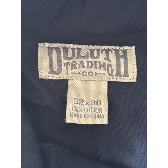 Duluth Trading Co Pants Mens 32x30 Navy Cargo 100% Cotton Workwear Utility Twill - Picture 3 of 7